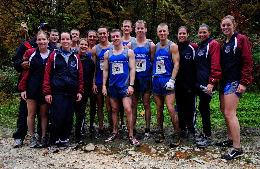 AVIANO AIR BASE, Italy -- Members of the men's and women's U.S. Air Forces in Europe cross country teams competed in the Headquarters Allied Air Command Cross Country Championships at Aviano Air Base, Italy, Nov. 9, 2010. Airman 1st Class Jon Porubsky, #49, 100th Security Forces Squadron, competed against members of other European air forces. (U.S. Air Force photo/Airman 1st Class Katerine Windish)