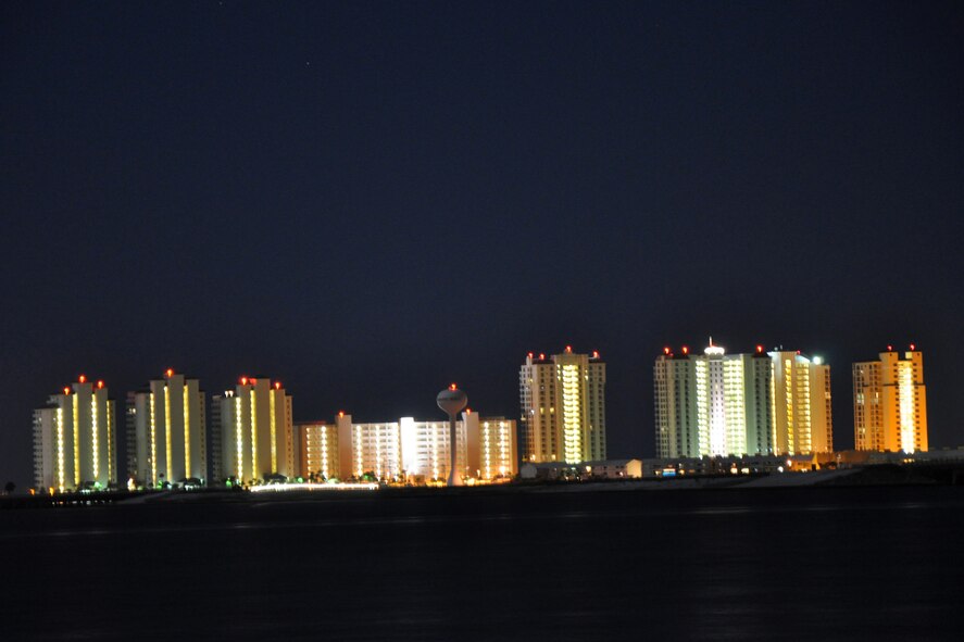 Night photo of Santa Rosa Island from Navarre, Fla., Oct. 21, 2010. (Courtesy photo/Jeff Walston)