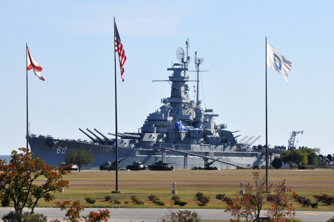 The Battleship USS Alabama (BB-60) moored at her permanent berth in Battleship Memorial Park in Mobile, Ala., Oct 21, 2010. (Courtesy photo illustration/Jeff Walston)