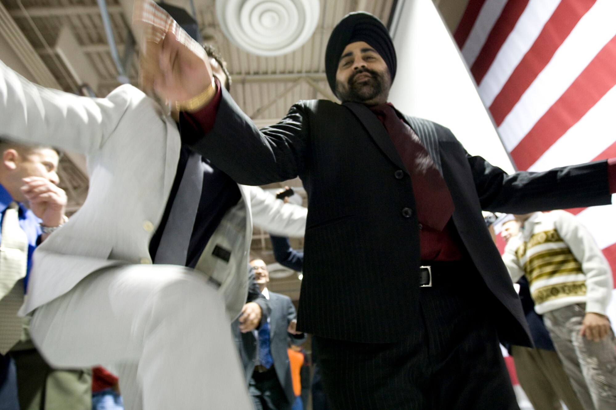 JOINT BASE ELMENDORF-RICHARDSON, Alaska - Indian Army soldiers bust a move as they dance to an array of Indian hip-hop music. (U.S. Air Force Photo/Percy Jones)