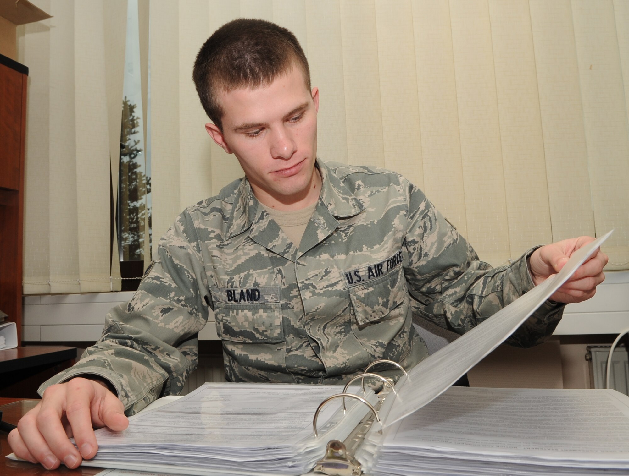 SPANGDAHLEM AIR BASE, Germany – Airman 1st Class Robert Bland is the 52nd Fighter Wing Top Saber Performer for the week of 19-25 Nov. (U.S. Air Force photo/Senior Airman Nick Wilson)
