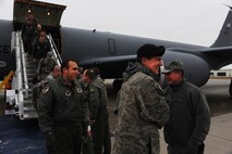 MINOT AIR FORCE BASE, N.D. -- Airmen from the 5th Bomb Wing and 91st Missile Wing returned to Minot AFB after participating in this year’s Air Force Global Strike Challenge Nov 18. The challenge is the world's premier bomber, ICBM and security forces competition with units from the following major command’s: Air Force Global Strike Command, Air Combat Command, Air Force Reserve Command and the Air National Guard. (U.S. Air Force photo/Airman 1st Class Wainwright)