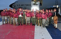 MINOT AIR FORCE BASE, N.D. -- Airmen from the 91st Missile wing, are welcomed back in a grand fashion to Minot AFB after participating in this year’s Air Force Global Strike Challenge here Nov 18. The challenge is the world's premier bomber, ICBM and security forces competition with units from the following major command’s: Air Force Global Strike Command, Air Combat Command, Air Force Reserve Command and the Air National Guard. (U.S. Air Force photo/Senior Airman Michael J. Veloz)