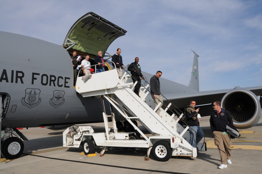 First responders from across the state of North Carolina flew with the 916th Air Refueling Wing in mid-November. Thirty-eight fire fighters, police officers and emergency management specialists learned about the Air Force Reserve mission. (USAF photo by TSgt. Scotty Sweatt, 916ARW/PA)