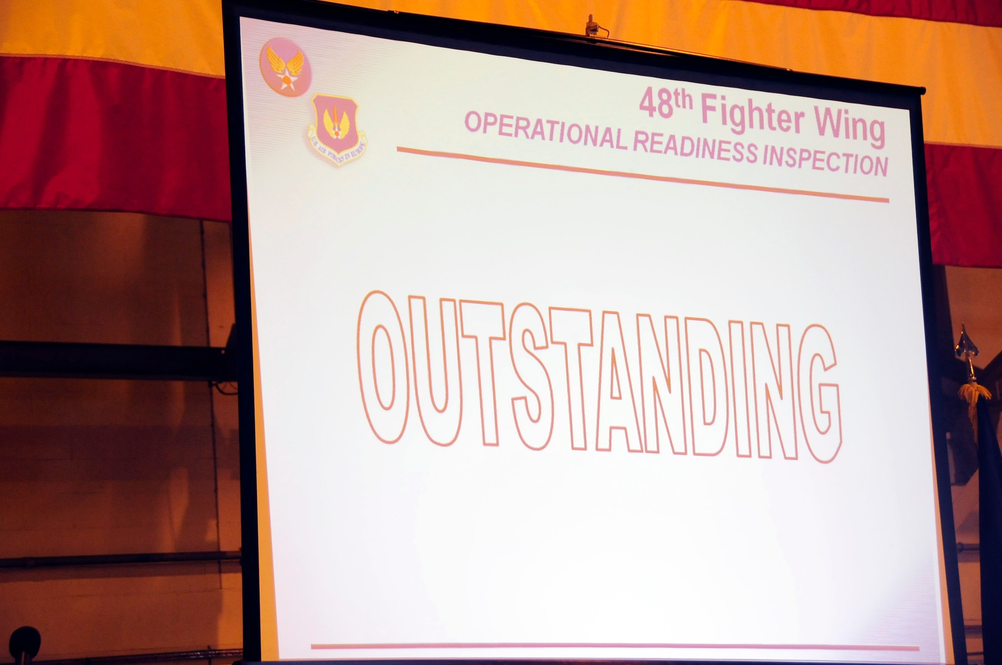 ROYAL AIR FORCE LAKENHEATH, England – The Liberty Wing recently received an operational readiness inspection rating of outstanding, making it the only wing in U.S. Air Forces in Europe in 2010 to receive the highest rating possible. (U.S. Air Force photo/Airman 1st Class Eboni Reams)

