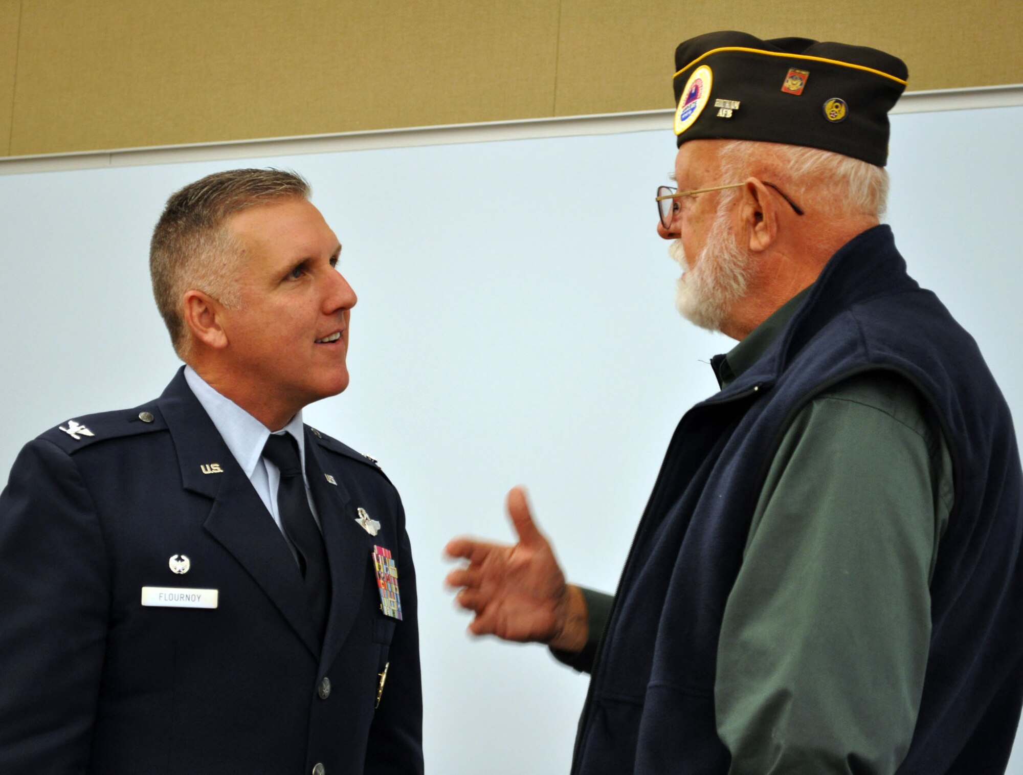 TRAVIS AIR FORCE BASE, Calif. -- Col. Jay Flournoy, 349th Wing commander at the Veterans Home of California, Yountville on Veterans Day 2010. 

