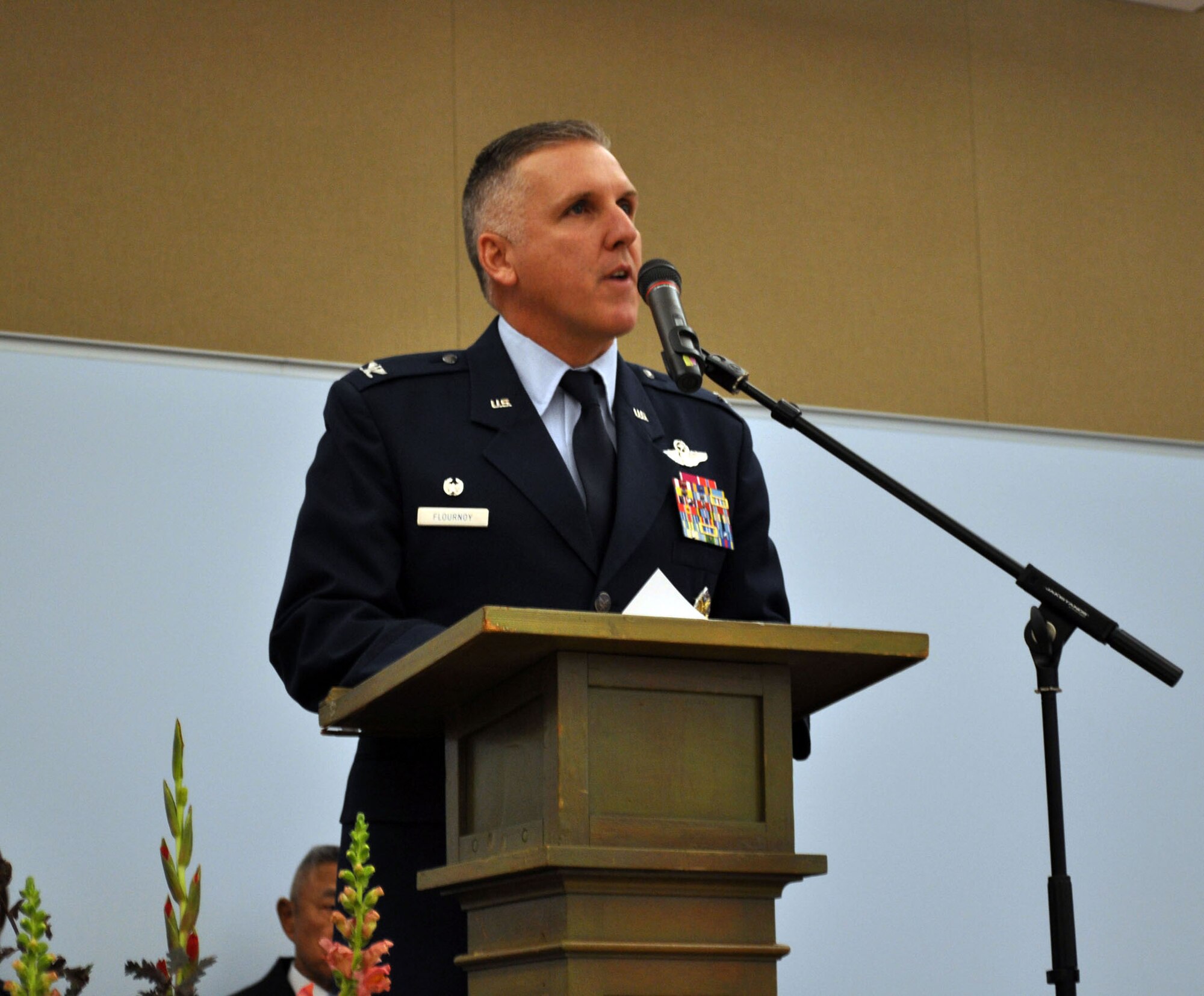TRAVIS AIR FORCE BASE, Calif. -- Col. Jay Flournoy, 349th Wing commander at the Veterans Home of California, Yountville on Veterans Day 2010. 

