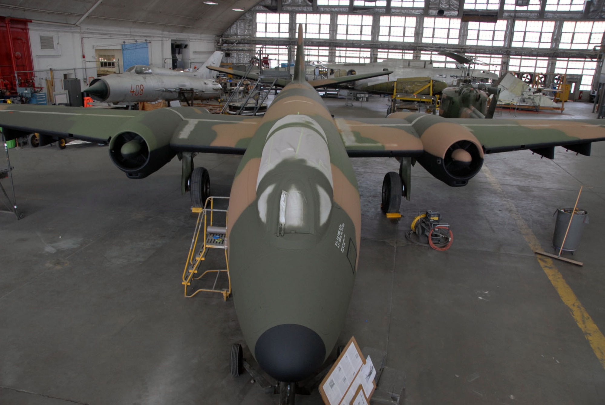 DAYTON, Ohio (11/2010) -- Martin B-57 in restoration at the National Museum of the U.S. Air Force. (U.S. Air Force photo)