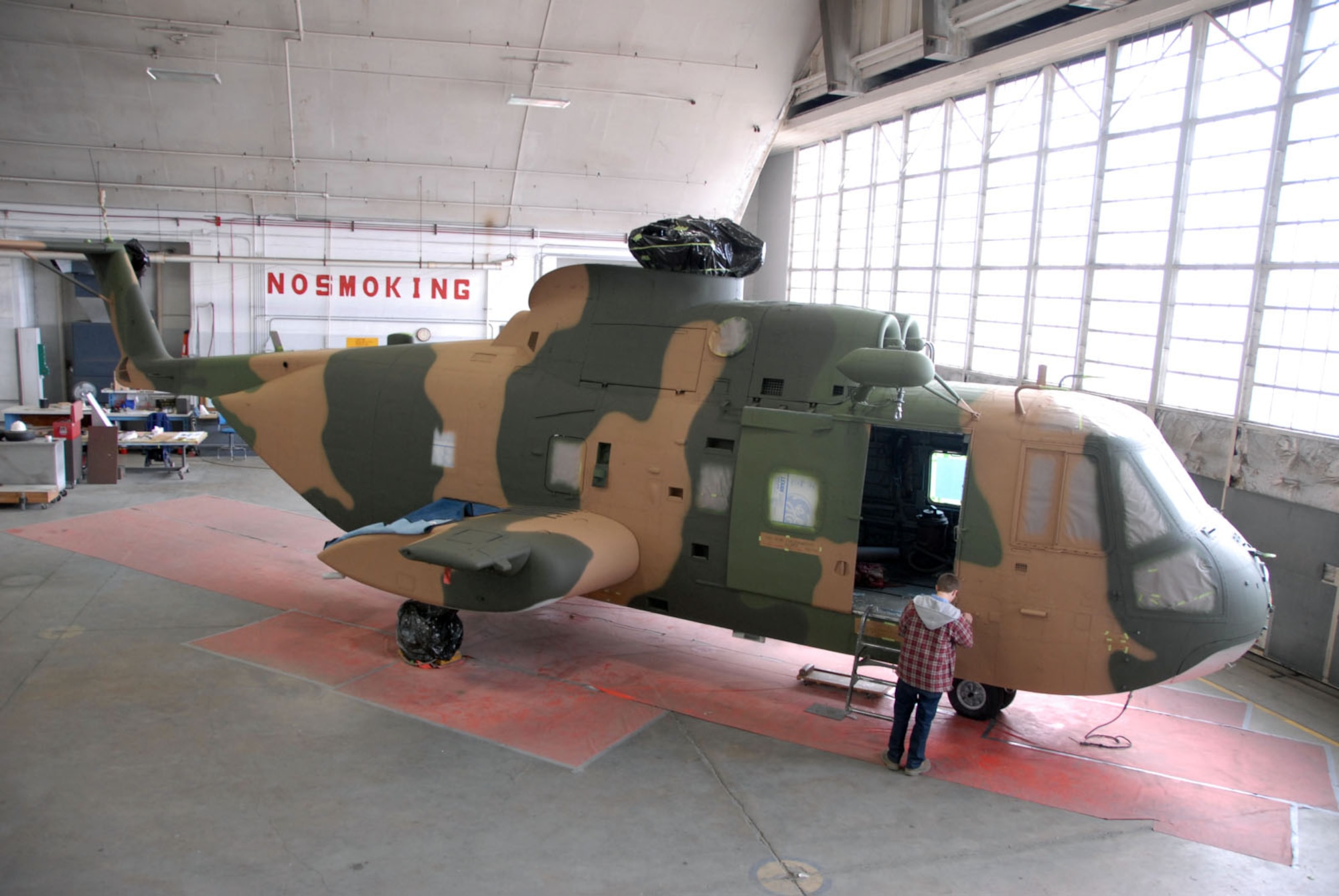 DAYTON, Ohio (11/2010) -- Sikorsky HH-3 in restoration at the National Museum of the U.S. Air Force. (U.S. Air Force photo)