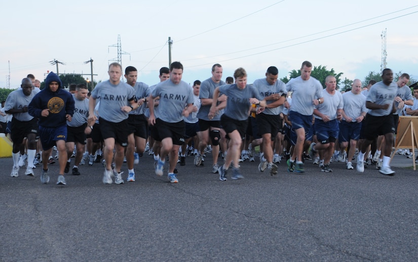 SOTO CANO AIR BASE, Honduras --  Jumping off the starting line, Team Bravo begins the Turkey Trot here Nov. 22. The event, which kicked off Thanksgiving week, was a reminder to stay fit while enjoying the culinary delights fo the holiday season. The run was sponsored by the base Morale, Welfare and Recreation office.(U.S. Air Force photo/Tech. Sgt. Benjamin Rojek)