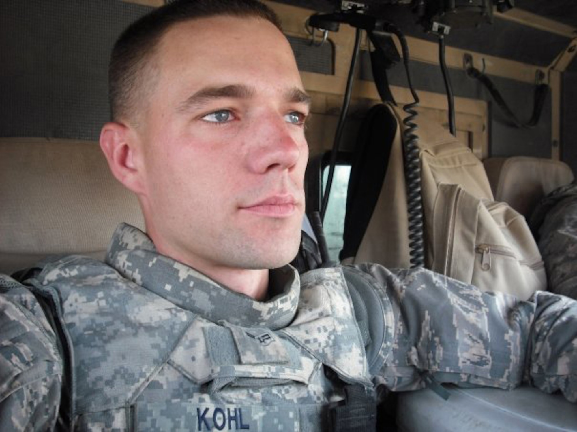 CAMP ARIFJAN, Kuwait - Senior Airman Brian Kohl, 509th Logistics Readiness Squadron convoy driver, prepares to depart for a convoy mission. Airman Kohl departed Whiteman in July 2009 and returned in March.