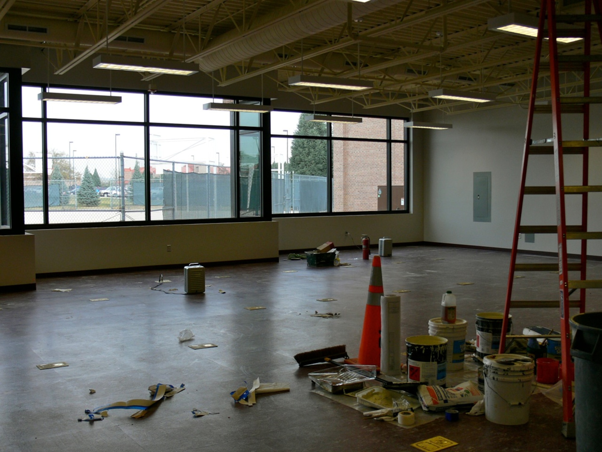 A new 3,000 square-foot cardio room at the Peterson Sports and Fitness Center featuring 30 cardio machines is expected to open in mid-December. The room will have two large screen televisions and each machine will be iPod accessible. Gym officials hope the new room will relieve some of the waiting for the 16 cardio machines in the Colorado room of the gym. (U.S. Air Force photo/Monica Mendoza)