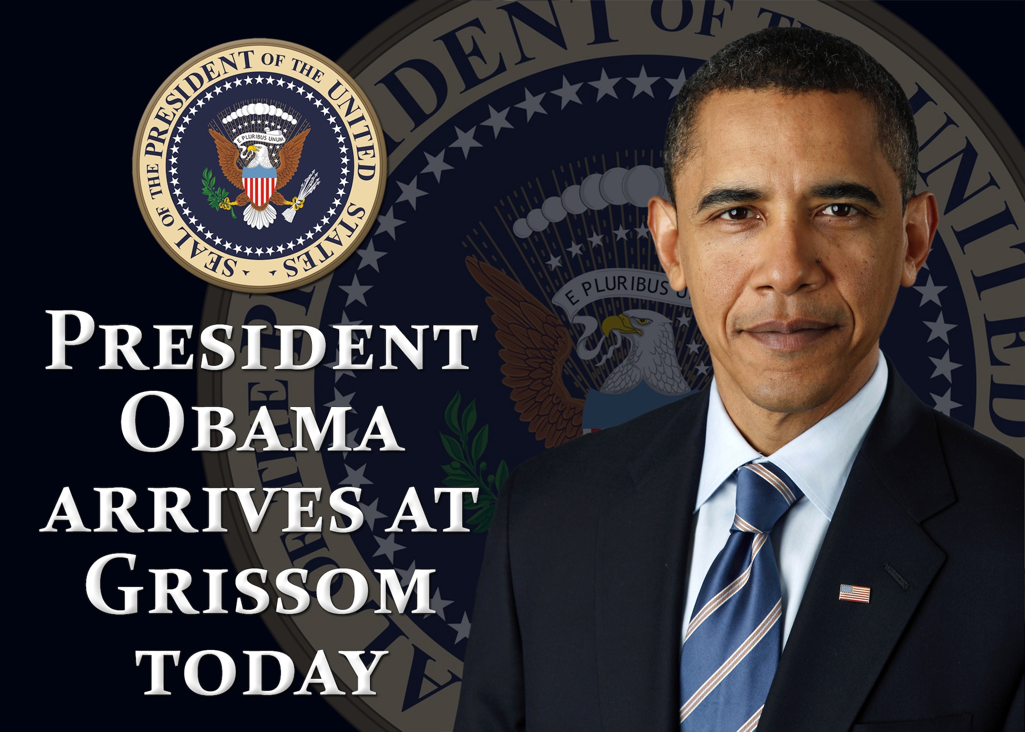 GRISSOM AIR RESERVE BASE, Ind. -- President Barack Obama and Vice President Joe Biden will fly into Grissom today as they travel to nearby Kokomo, Ind., as part of their White House to Main Street tour. (U.S. Air Force graphic/Tech. Sgt. Mark R. W. Orders-Woempner)