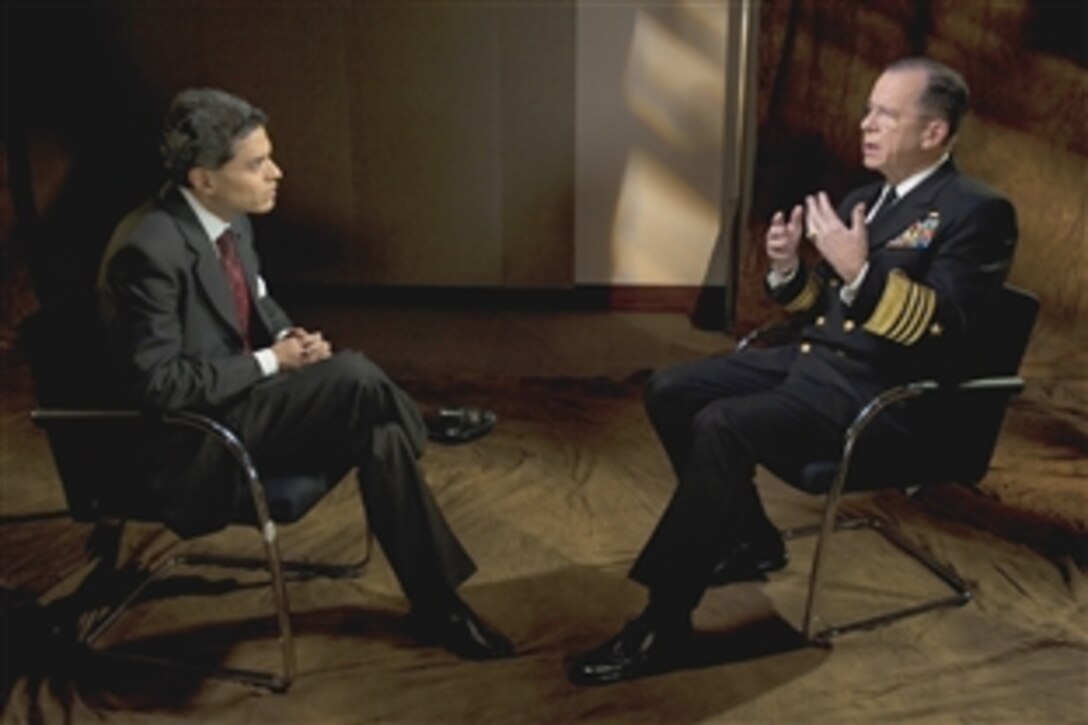 CNN's Fareed Zakaria interviews U.S. Navy Adm. Mike Mullen, chairman of the Joint Chiefs of Staff, in New York City, Nov. 24, 2010. The program aired Nov. 28. 