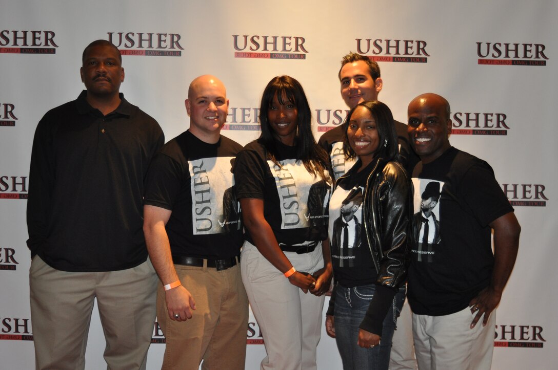 Recruiters team with Usher for Get One Now program. Get One Now program participants await their meeting with Usher. (U.S. Air Force photo by Linda Welz)