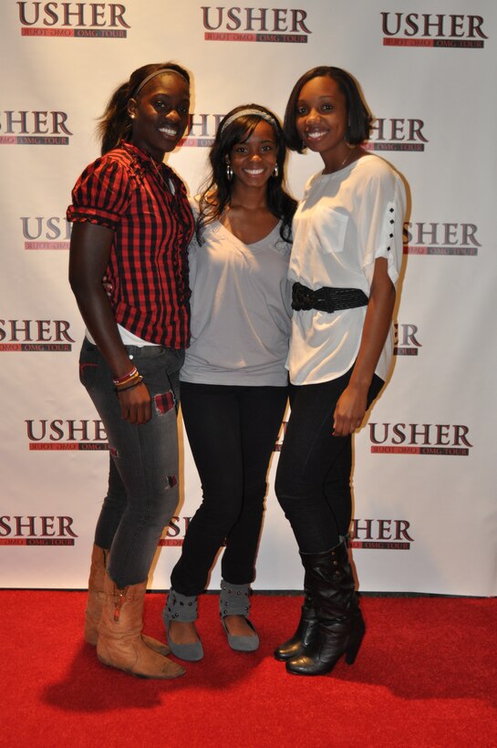 Recruiters team with Usher for Get One Now program. Get One Now program participants await their meeting with Usher. (U.S. Air Force photo by Linda Welz)