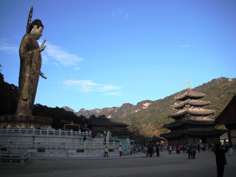 Beopjusa temple and Maitreya statue in Songnisan National Park, Republic of Korea. (U.S. Air Force photo/Staff Sgt. Eric Burks)