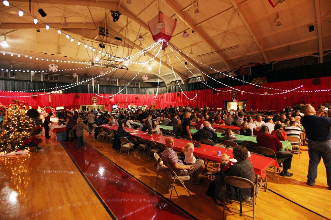 Combat Logistics Regiment 2, 2nd Marine Logistics Group, held a family Christmas party at the Goettge Memorial Field House aboard Camp Lejeune, Nov. 30, 2010. During the party approximately 300 personnel with the regiment, along with their family and friends, got their face painted, played video games, enjoyed food and refreshments, and won prizes. (U.S. Marine Corps photo by Pfc. Franklin E. Mercado)