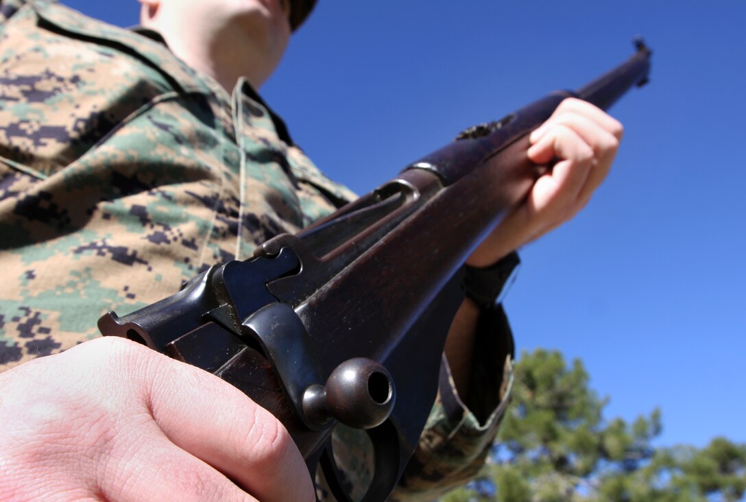 This rare M1895 Lee rifle was donated to Camp Pendleton History Museums office in 2005 and was initially classified as an M14 rifle. The weapon was once used by the Marine Corps during the Spanish American War and later in the Moro Rebellion. After careful study, Lance Cpl. Alexander Hitchings, museum clerk, discovered its true identity.