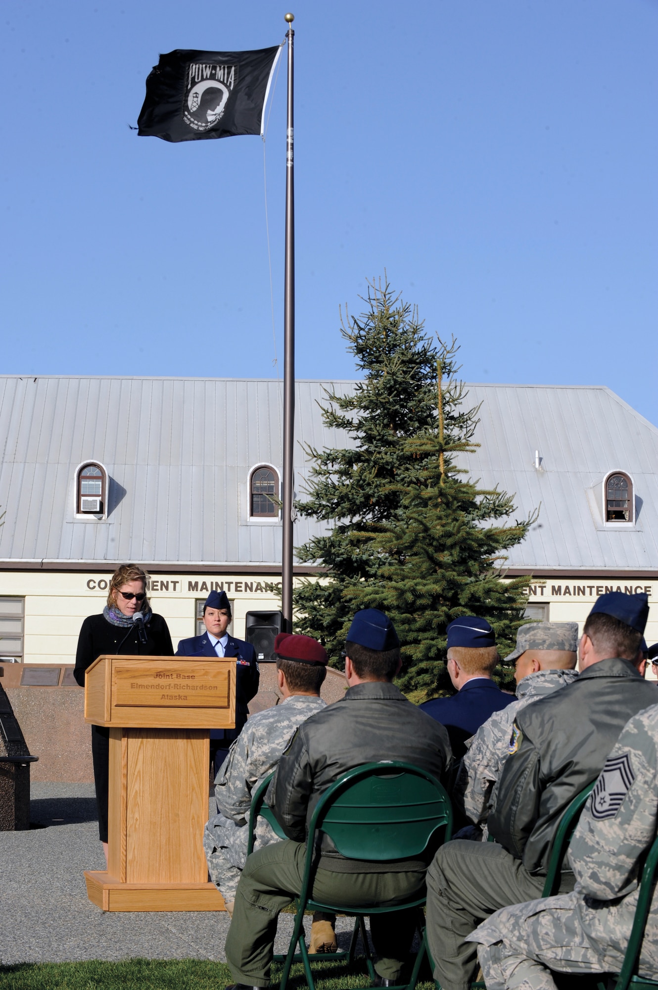 JOINT BASE ELMENDORF-RICHARDSON, Alaska -- Community leaders attended the annual JBER POW-MIA ceremony, Sept. 24. (U.S. Air Force photo/Staff Sgt. Joshua Garcia)