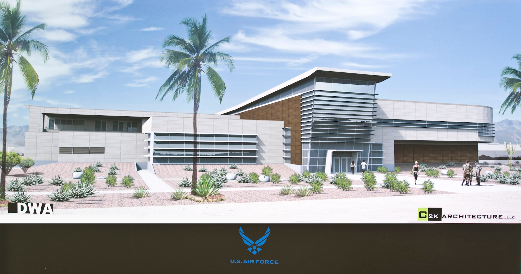 NELLIS AIR FORCE BASE, Nev. -- An architectural rendition of the exterior of the future Nellis Air Force Base Fitness Center. The project is scheduled to be completed by November 2011. (Courtesy graphic)  
