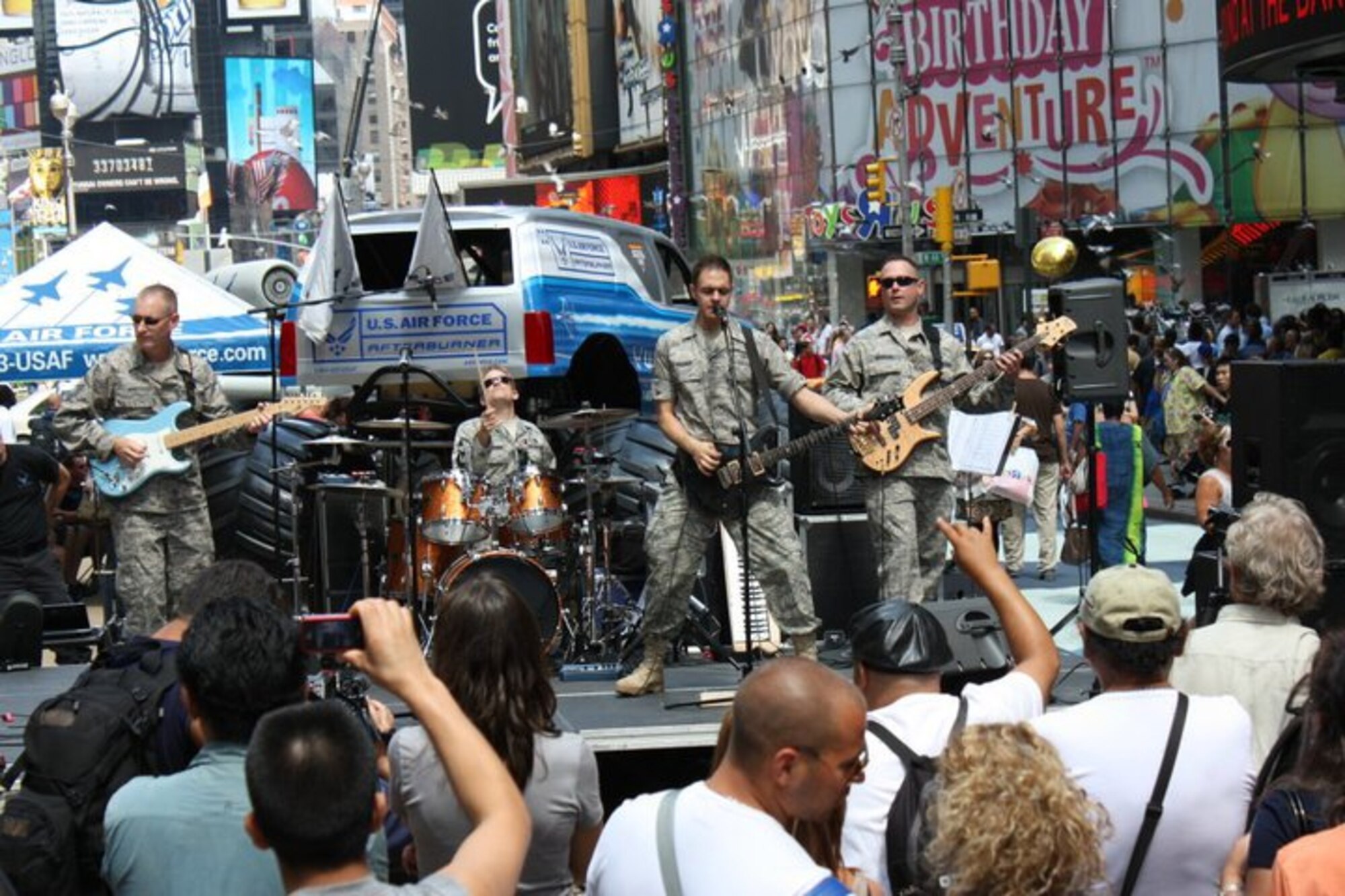 Afterburner performs at Times Square during Air Force Week, 2010