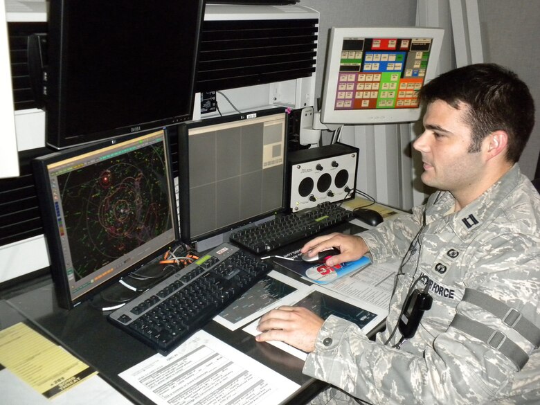 Captain Joseph Potestivo monitors the eastern skies of the U.S.  at the Eastern Air Defense Sector. He was selected as National Guard Bureau?s Command and Control Division's Air Battle Manager of the Year Award.