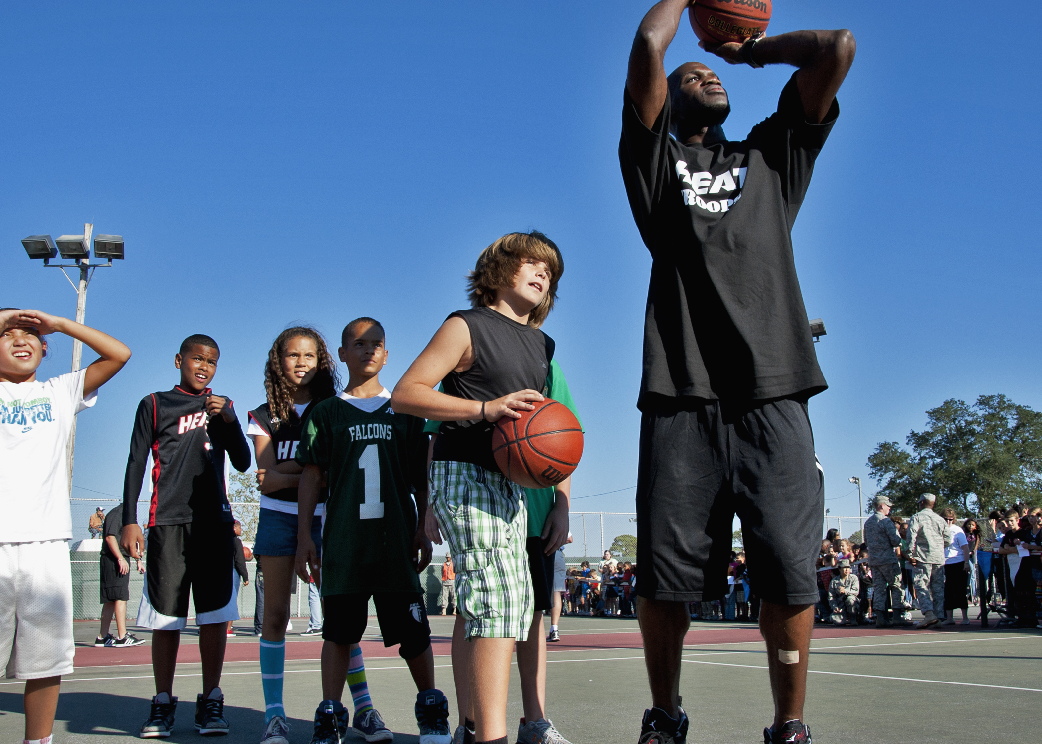 Miami Heat shoot baskets with Eglin youth > Eglin Air Force Base > News