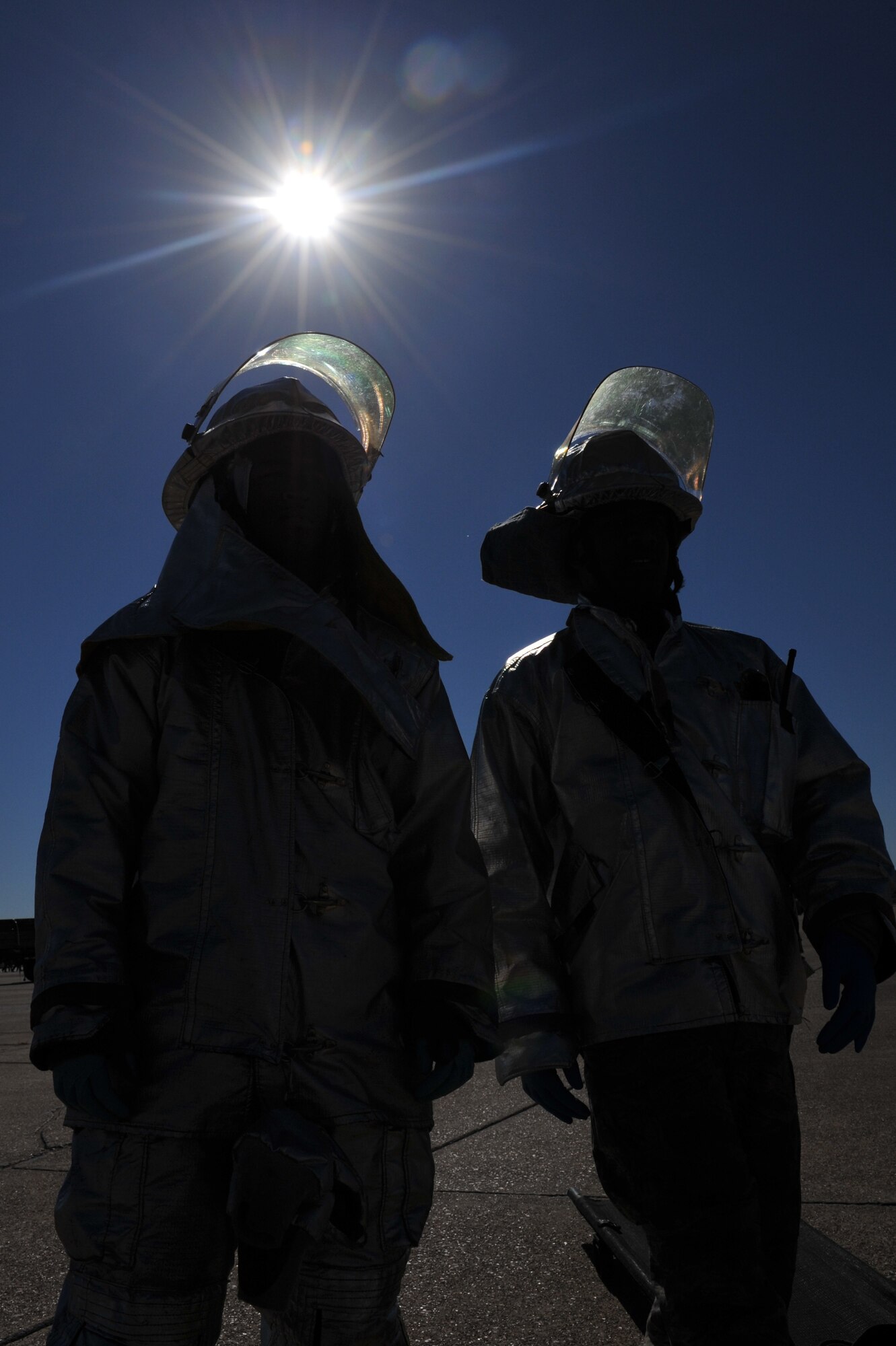 Members of the 19th Civil Engineer Squadron fire department respond to a Major Accident Response Exercise on the base flightline Oct. 1.  Little Rock Air Force Base Airmen responded to a simulated mass causality exercise in preparation for any emergency situation that could occur during the bases air show Oct. 9-10. (U.S. Air Force photo by Staff Sgt. Chris Willis)