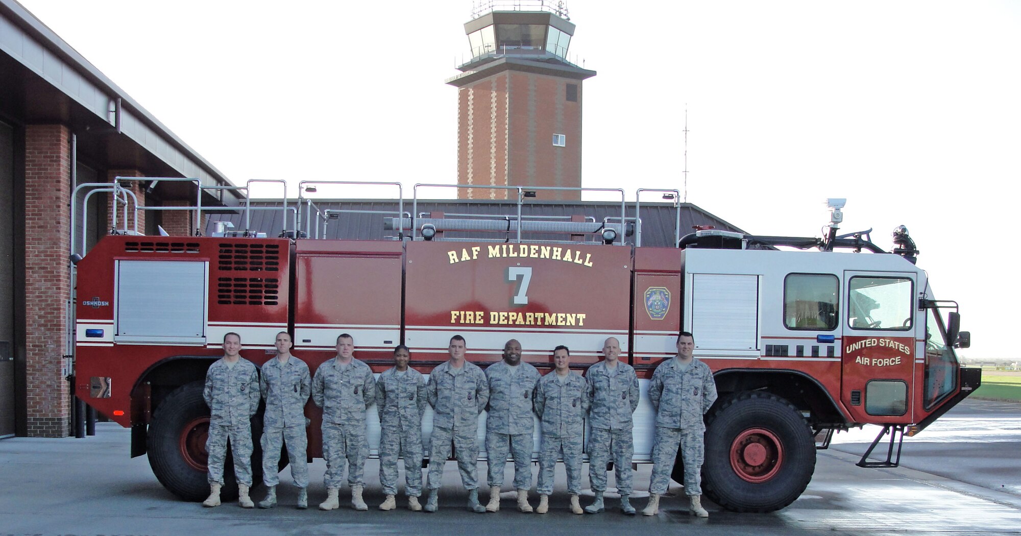 Reservists from the 315th Airlift Wing Charleston Air Force Base, South Carolina, CEF fire component completed a two week deployment at RAF Mildenhall, United Kingdom Sept. 6-20. The team of ten supplemented the local 100th CES/CEF, a joint mission of USAF and Ministry of Defense firefighters. (U.S. Air Force photo/TSgt Aaron Bebernitz)