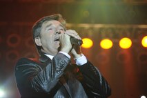 MINOT, N.D. -- Daniel O’Donnell, an Irish music artist, performs for the Norsk Hostfest at the N.D. State Fair Grounds here Sept. 30. Celebrating its 33rd year in service to the Scandinavian culture, the festival provides a fun, family atmosphere for Air Force Global Strike Command Airmen to rest and relax among peers, friends and fellow community members. (U.S. Air Force photo by Senior Airman Benjamin Stratton)