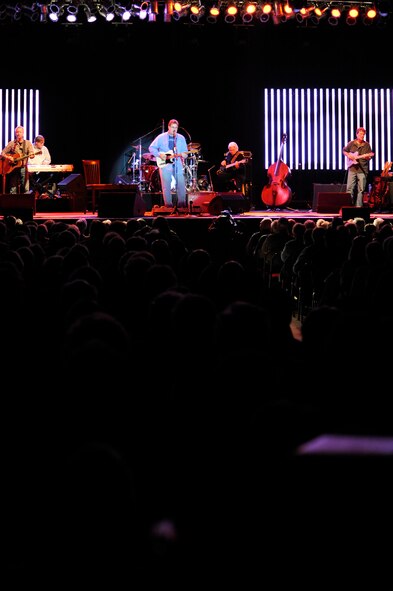 MINOT, N.D. -- Vince Gill and his band perform for the Norsk Hostfest at the N.D. State Fair Grounds here Sept. 30. Celebrating its 33rd year in service to the Scandinavian culture, the festival provides a fun, family atmosphere for Air Force Global Strike Command Airmen to rest and relax among peers, friends and fellow community members. (U.S. Air Force photo by Senior Airman Benjamin Stratton)