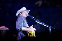 MINOT, N.D. -- Alan Jackson, a nationally renowned country singer, performs at the Norsk Hostfest here Sept. 29. Celebrating its 33rd year in service to the Scandinavian culture, the festival provides a fun, family atmosphere for Air Force Global Strike Command Airmen to rest and relax among peers, friends and fellow community members. (U.S. Air Force photo by Senior Airman Benjamin Stratton)
