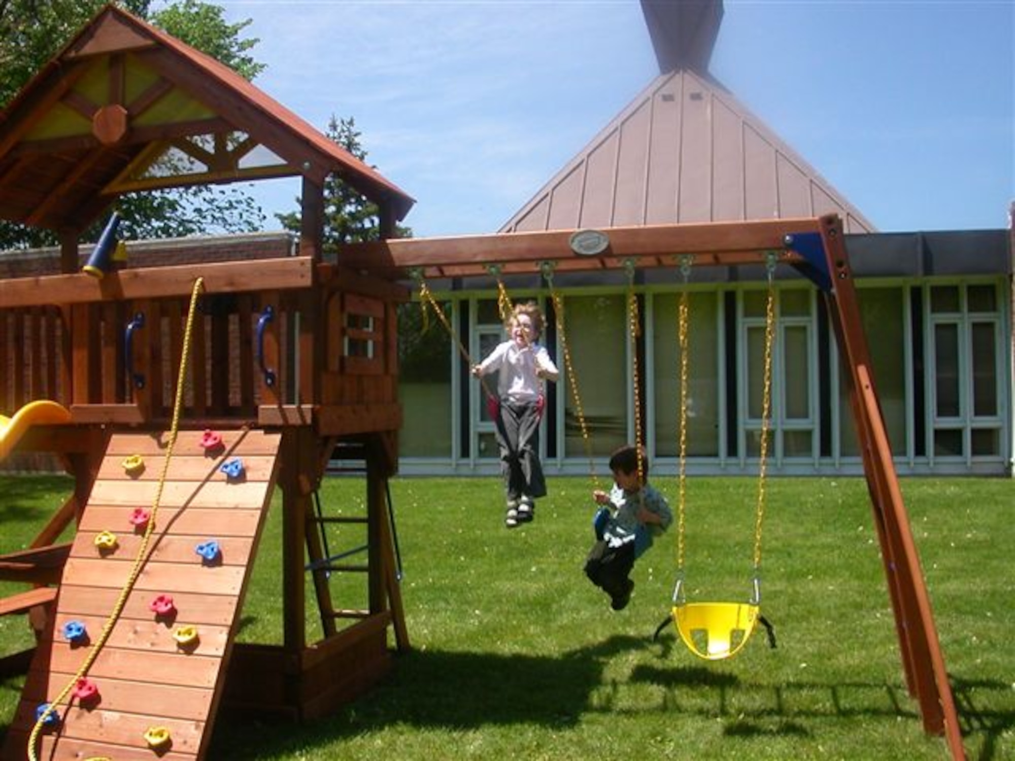 On Peterson Air Force Base, children ages 5 and 6 years old need to play in a yard or park where a parent or adult can see and hear them at all times, according to the Peterson Air Force Base Child and Youth Supervision Guidelines. Parents can get the guidelines, which covers rules and responsibilities for children ages birth to 16, from the Family Advocacy in Building 725, first sergeants or from 21st Security Forces Squadron patrol officers. (Courtesy photo) 