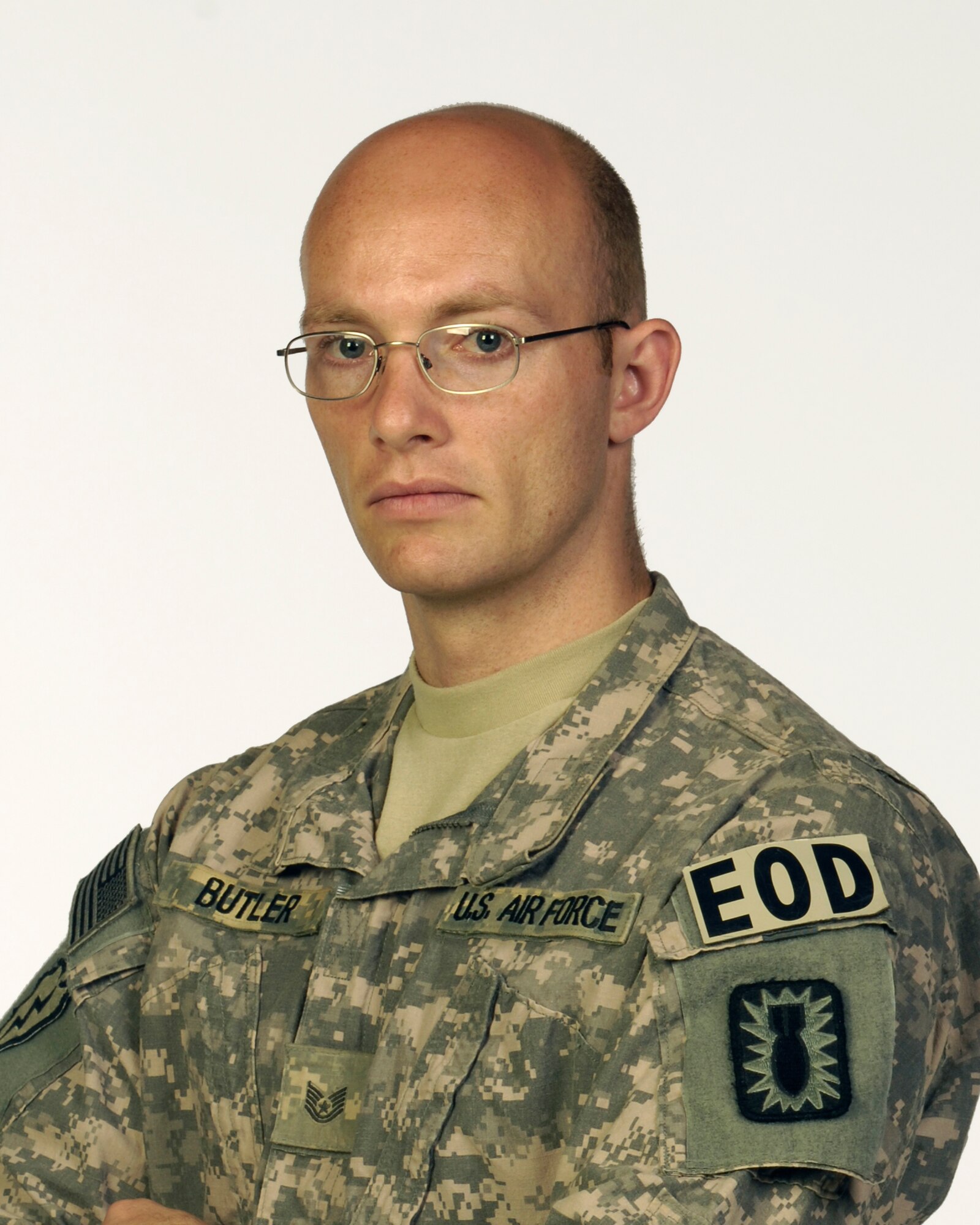 VANDENBERG AIR FORCE BASE, Calif. - Tech. Sgt. Robert Butler, from the 30th Civil Engineer Squadron’s Explosive Ordnance Disposal Flight here, was injured in action Tuesday, Oct. 5, 2010, while serving in Afghanistan. (U.S. Air Force photo)