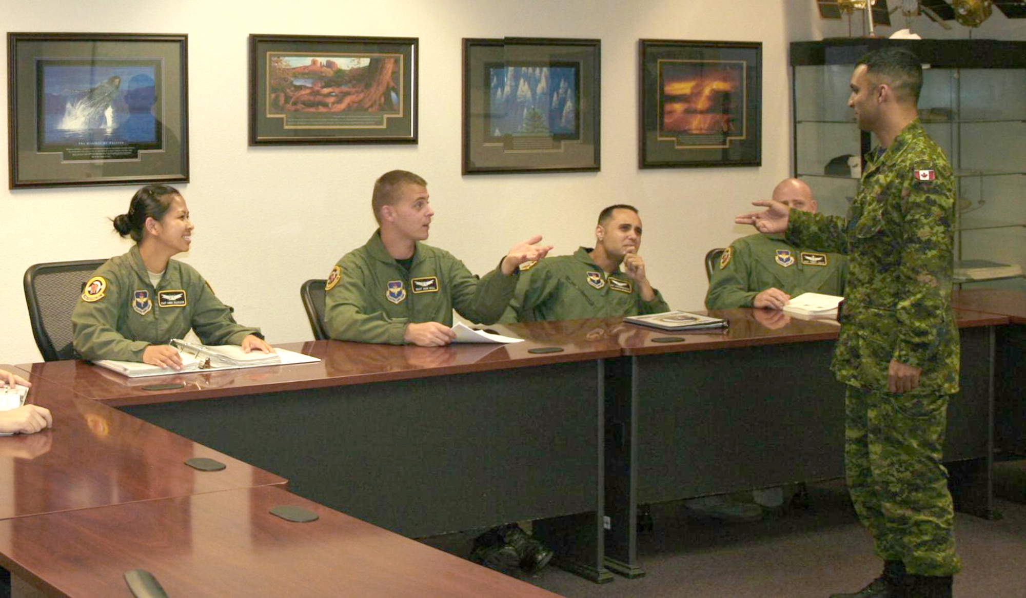 Canadian air force Sergeant David Panth teaches a class at the 533rd Training Squadron at Vandenberg Air Force Base, Calif. Canadians have been a part of the North American Aerospace Defense Command from its beginning, and seven Canadians currently fill various positions at Vandenberg AFB. (Courtesy photo)