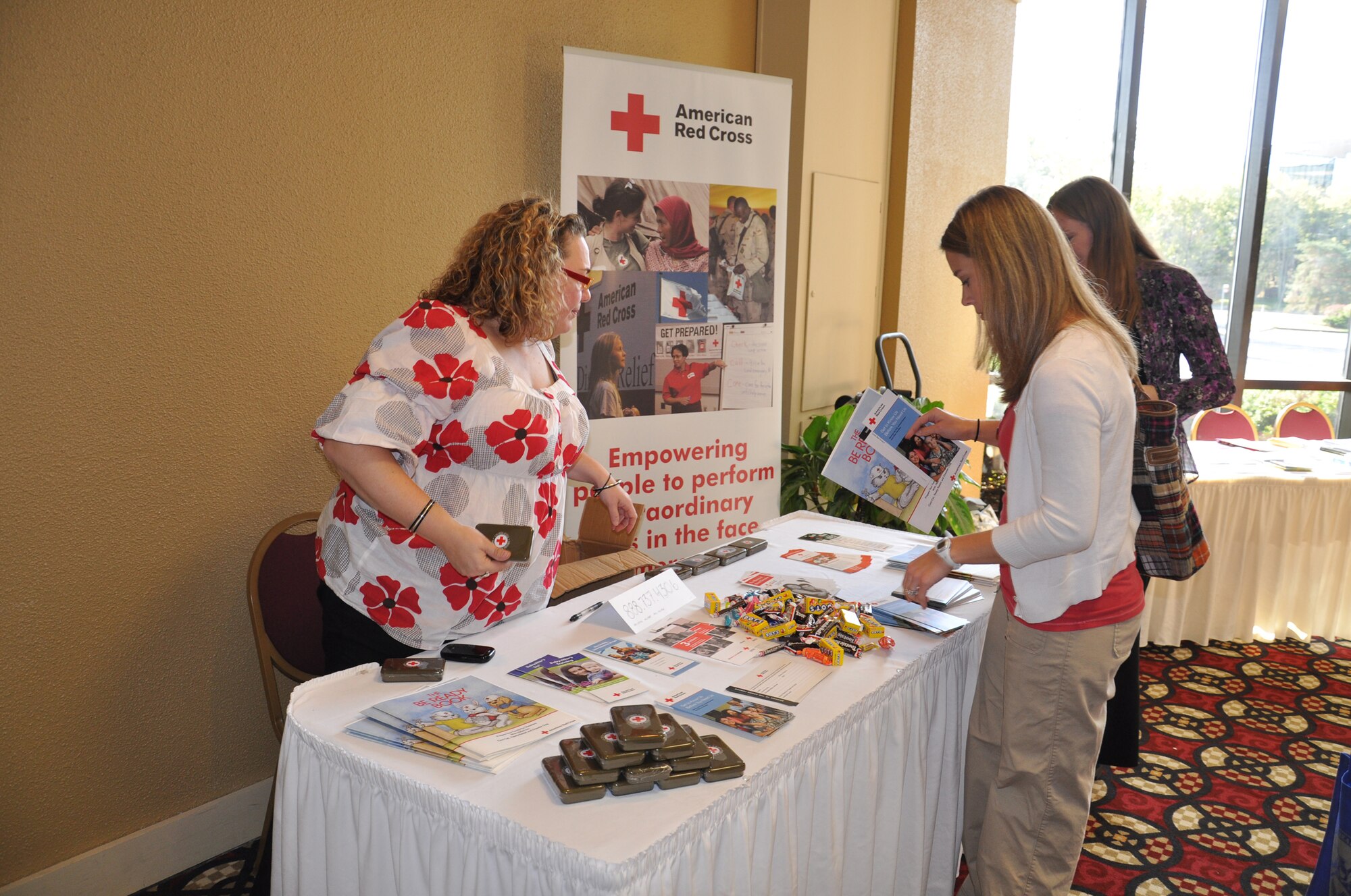 WRIGHT-PATTERSON AIR FORCE BASE, Ohio – Nearly 100 reservists and their families had the opportunity to speak with representatives from the Red Cross and other organizations during the Yellow Ribbon event held Sept. 24-26 at the Crowne Plaza Hotel in Dublin, Ohio. (U.S. Air Force photo/Senior Airman Matthew Cook)
