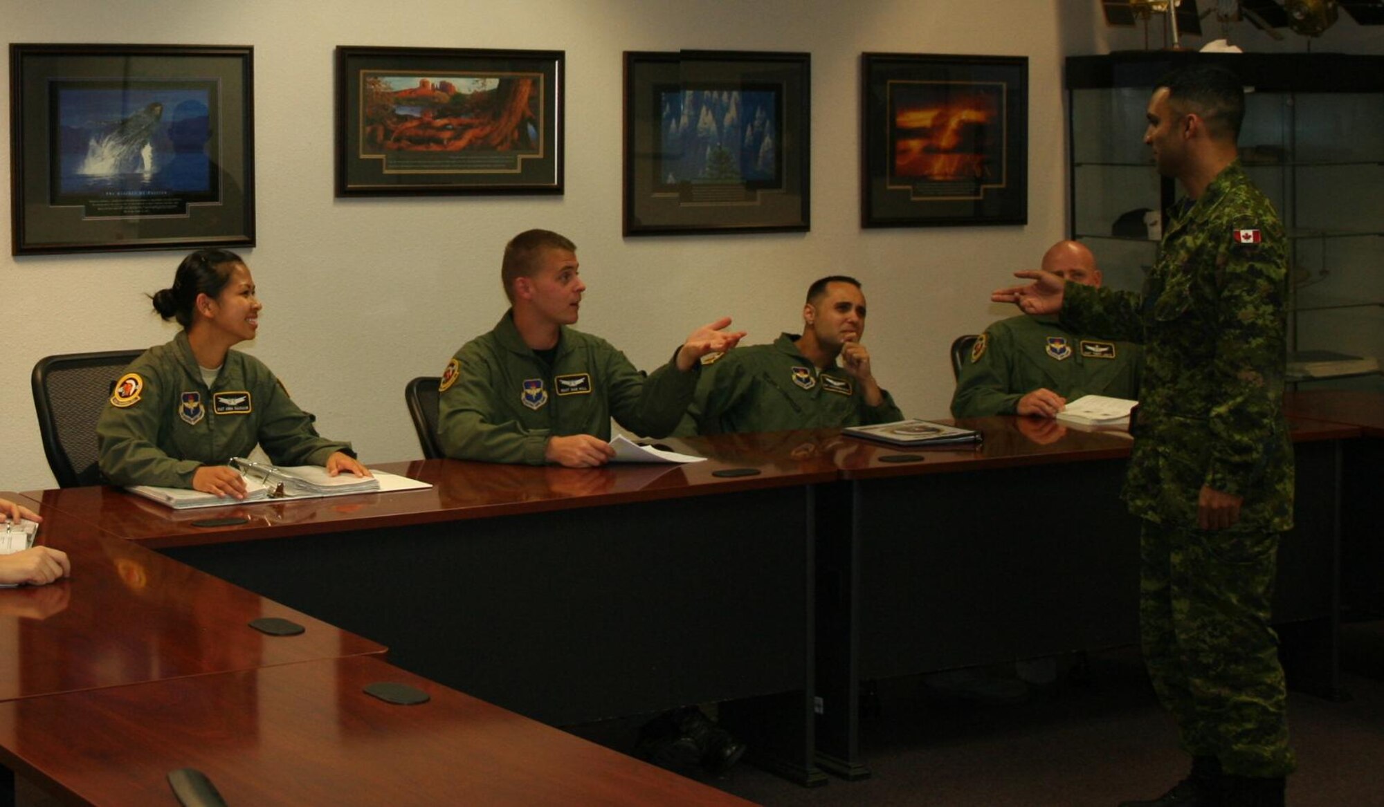 VANDENBERG AIR FORCE BASE, Calif. – Canadian Air Force Sergeant David Panth teaches a class at the 533rd Training Squadron here. Canadians have been a part of the North American Aerospace Defense Command from its beginnings and its evolution through the years have brought the current group of seven Canadians, who fill various positions, to Vandenberg. (Courtesy photo)