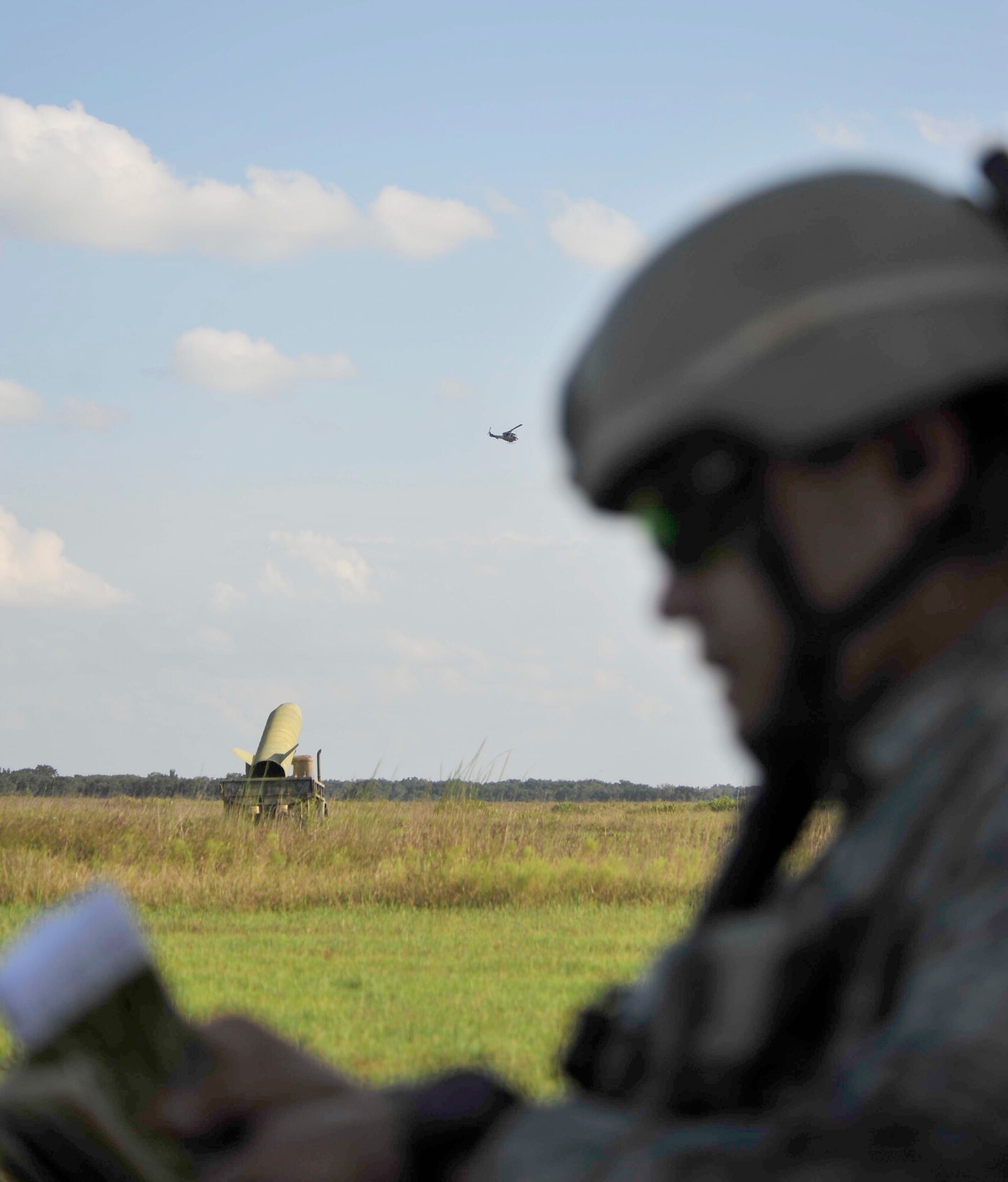 Tech. Sgt. Tony Hall calls in close-air support to eliminate targets Sept. 14, 2010, as part of Atlantic Strike 10-02 in Avon Park, Fla. Atlantic Strike is a biannual Air Combat Command-sponsored joint training exercise designed for the tactical employment of air power in support of joint terminal attack controller and joint fires observer integration through close-air support. (U.S. Air Force photo/Staff Sgt. Patrick Mitchell) 