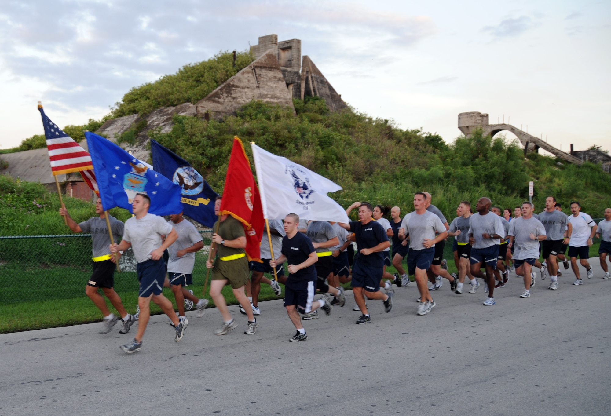 KEY WEST, Fla. -- Members of the Joint Interagency Task Force South participate in a 5-kilometer fun run to celebrate the Air Force birthday Sept. 18. (Courtesy photo)