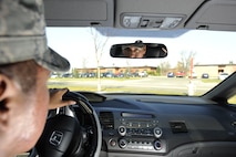 MINOT AIR FORCE BASE, N.D. -- Traffic is going nowhere fast, but the hotshot behind you just has to pass. The minute there's enough room he'll pass. Aggressive driving isn't worth it, save a life and drive safe. (U.S. Air Force photo by Senior Airman Benjamin Stratton)