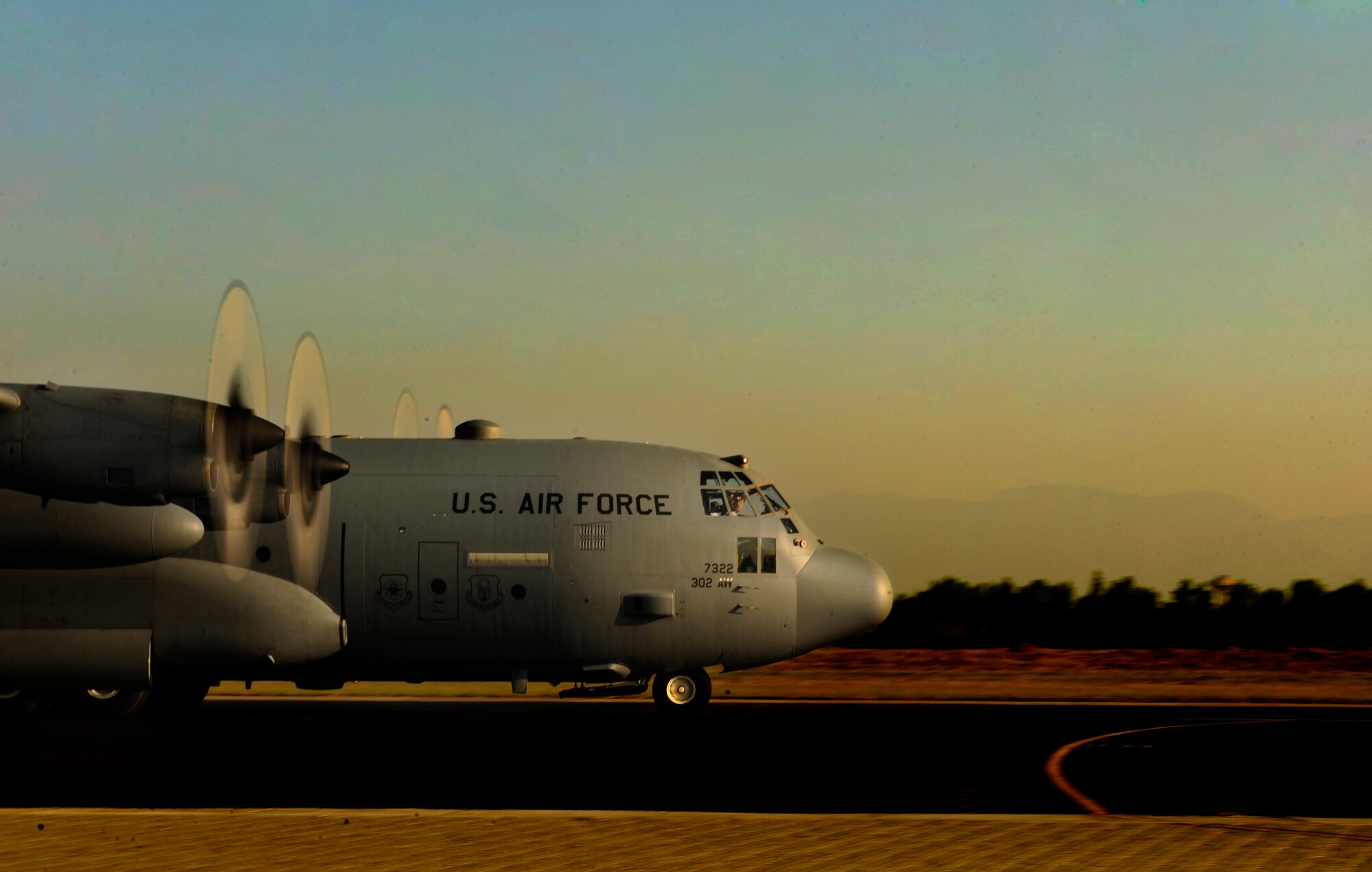 U.S. Air Force C-130 takes off Oct. 3 from Pakistan Air Force Base Chaklala to deliver flood relief aid to Skardu Airport in northern Pakistan. U.S. military aircraft, working in close coordination with the Pakistan military, have transported more than 6.6 million kilograms of relief supplies and evacuated 21,000 people in the flood-affected regions of Pakistan during the last two months. Although the cargo aircraft flights have ended, U.S. commitment to supporting Pakistan’s flood relief efforts remains strong. In addition to continuing relief flights by U.S. military helicopters, the U.S. Agency for International Development and other U.S. civilian agencies continue to provide humanitarian assistance and recovery assistance throughout Pakistan in support of flood victims. (Photo by U.S. Air Force Staff Sgt. Andy Kin)