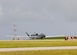 The RQ-4 Global Hawk Andersen Air Force Base, Guam, Oct. 7. This is its first take-off since its arrival ceremony and it's the only permanentlystationed aircraft on Andersen. The Global Hawk's mission is to provide a broad spectrum of intelligence, surveillance and reconnaissance collection capability to support joint combatant forces in worldwide peacetime, contingency and wartime operations. (U.S. Air Force photo/ Senior Airman Nichelle Anderson/released) 