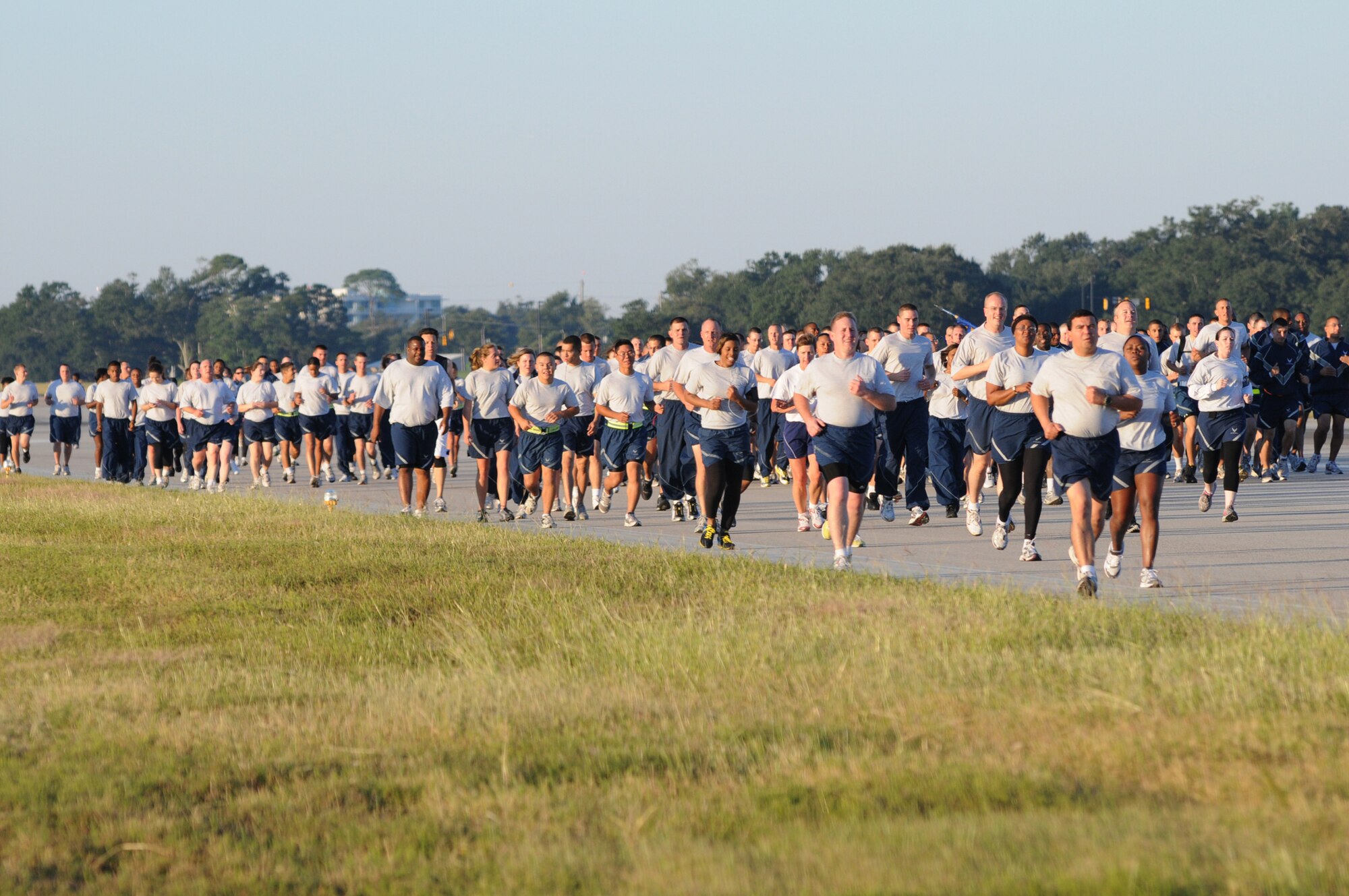 Cooler fall temperatures greeted runners for the 81st Training Wing’s quarterly flight line run, Sept. 30.  (U.S. Air Force photo by Kemberly Groue)