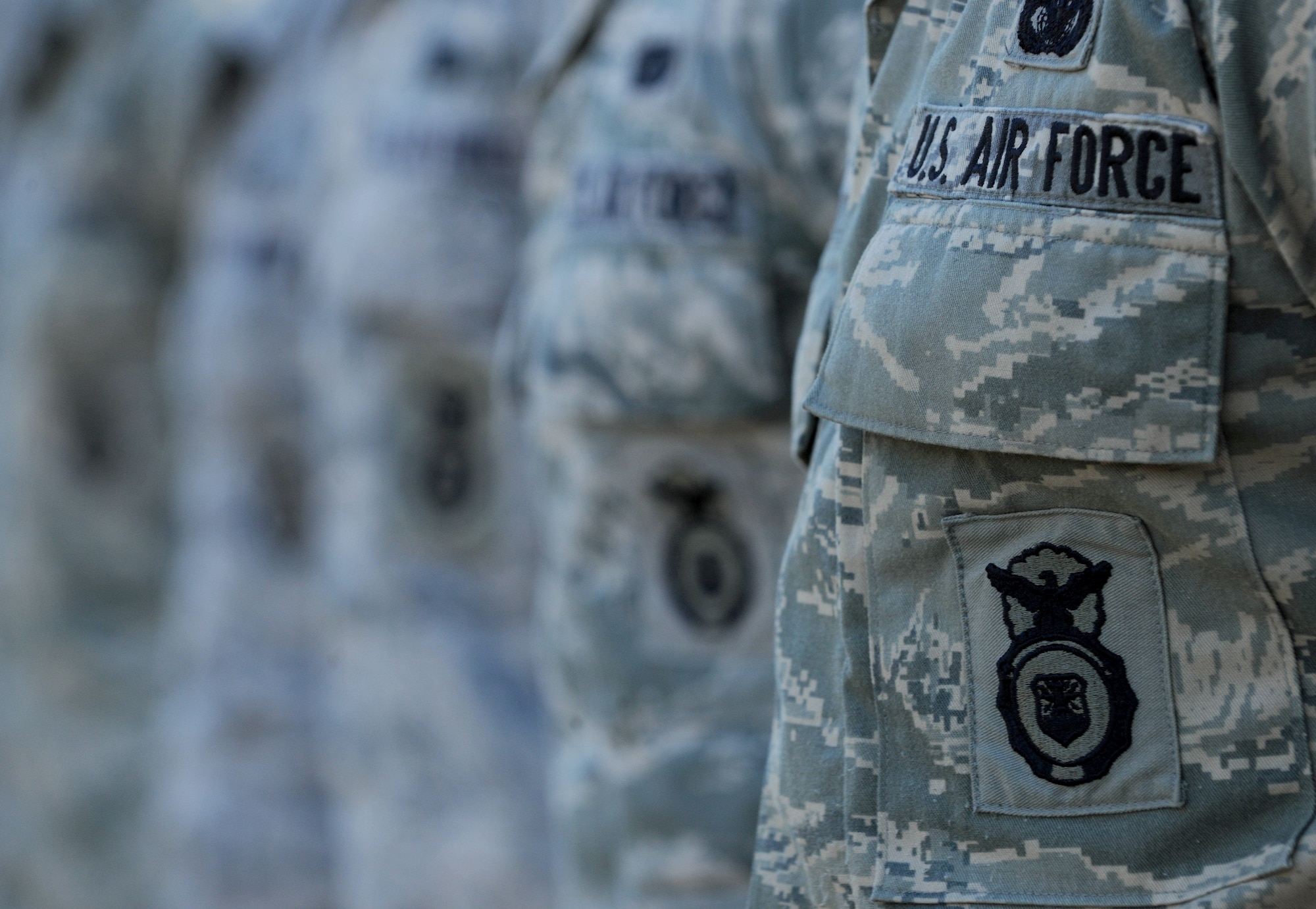 MOODY AIR FORCE BASE, Ga. -- Members of the 820th Security Forces Group stand at parade rest during a redesignation ceremony here Oct. 7. As of Sept. 30, the new name for the group is the 820th Base Defense Group.  (U.S. Air Force photo/Airman 1st Class Benjamin Wiseman)


