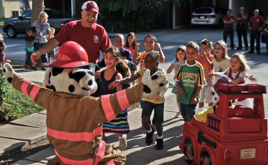 Sparky is the National Fire Protection Association mascot and has promoted fire safety to children for more than 60 years. This year's Fire Prevention Week is Oct. 7 through 13, and Incirlik residents can see Sparky and learn about fire safety Oct. 11, in the Falcon Housing area. (U.S. Air Force Photo/ Senior Airman Alexandre Montes/Released)
