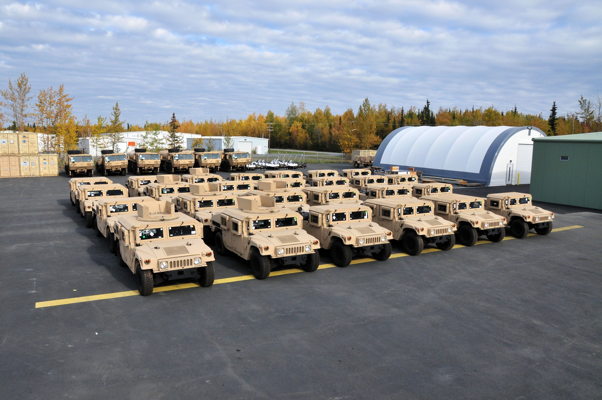The Alaska Army National Guard has received millions of dollars in new equipment, such as these up-armored Humvees, that will keep troops ready and reliable to serve here in Alaska or overseas in the flight against terror. (Photo by Air Guard Staff Sgt. Karima Turner, AANG PAO)
