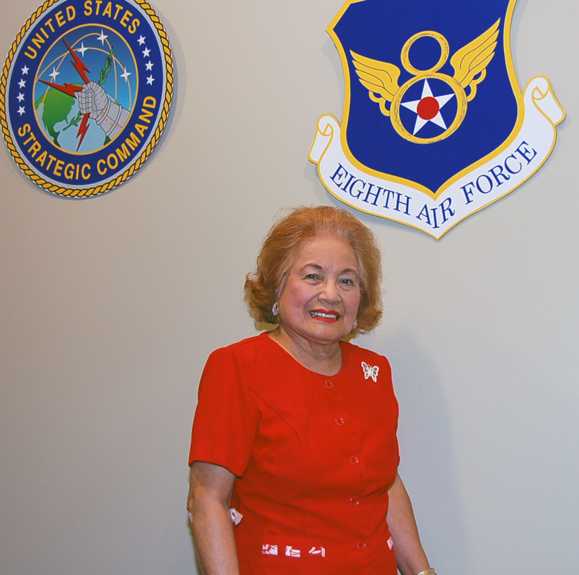 BARKSDALE AIR FORCE BASE, La. – After 49 years of civil service, 29 as part of Eighth Air Force, Medina Paro officially retired Aug. 27. Mrs. Paro began working as a federal employee in June of 1961. In 1977, she became the 2nd Field Maintenance Squadron commander’s secretary then was reassigned to the 2nd Organizational Maintenance Squadron. She made her move under Eighth Air Force Headquarters in 1981, when she moved to the 608th ACOMS. (U.S. Air Force photo by Maj. Richard Komurek)