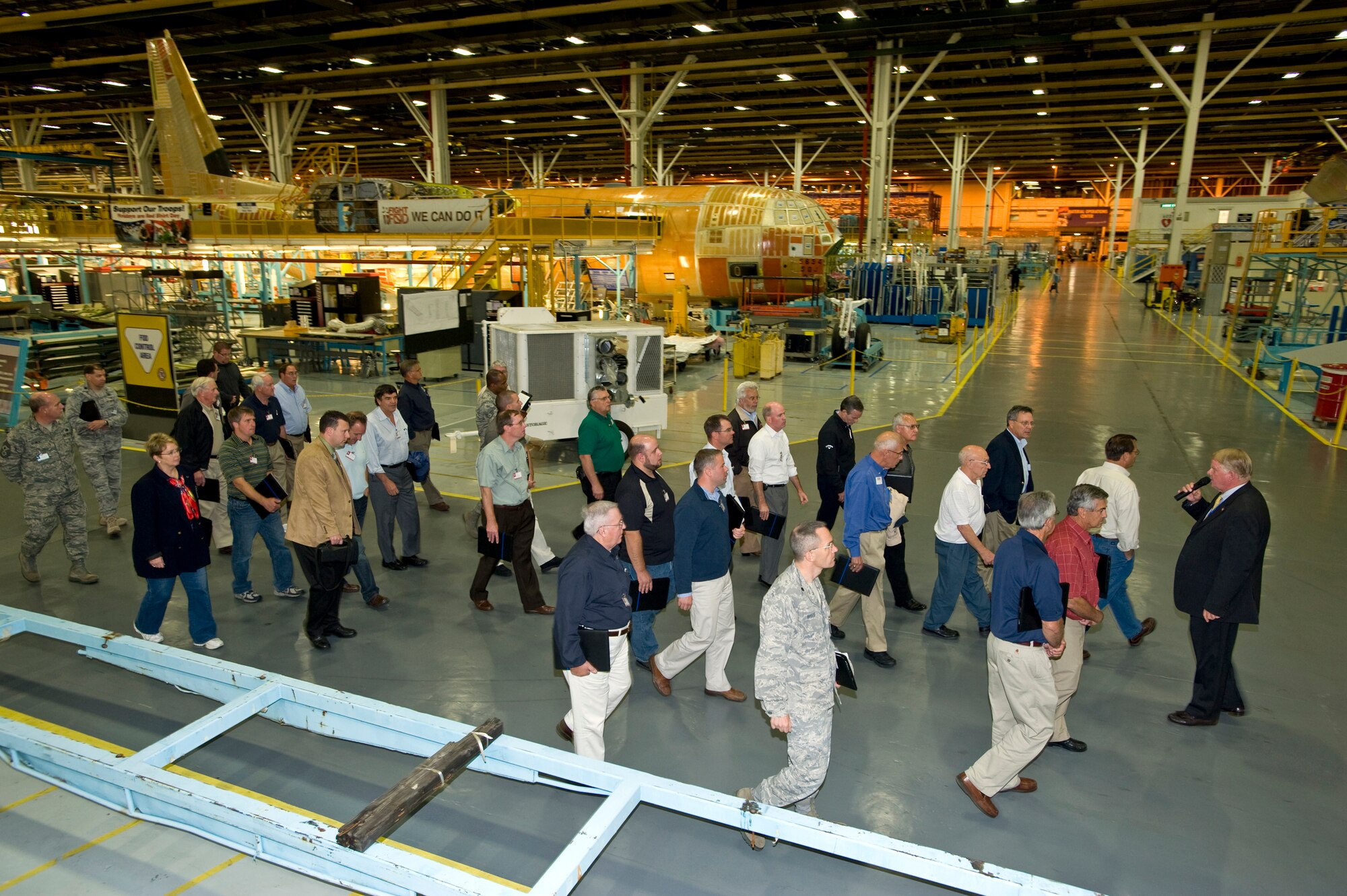 Westover civic leaders tours of C-130 and C-5 production lines at the Lockheed-Martin plant on Dobbins Air Reserve Base, Ga.  The group of employers and community leaders traveled from Westover to Dobbins Oct. 1-2 in order to gain a better understanding of what the Air Force Reserve does.  (Lockheed-Martin courtesy photo)
