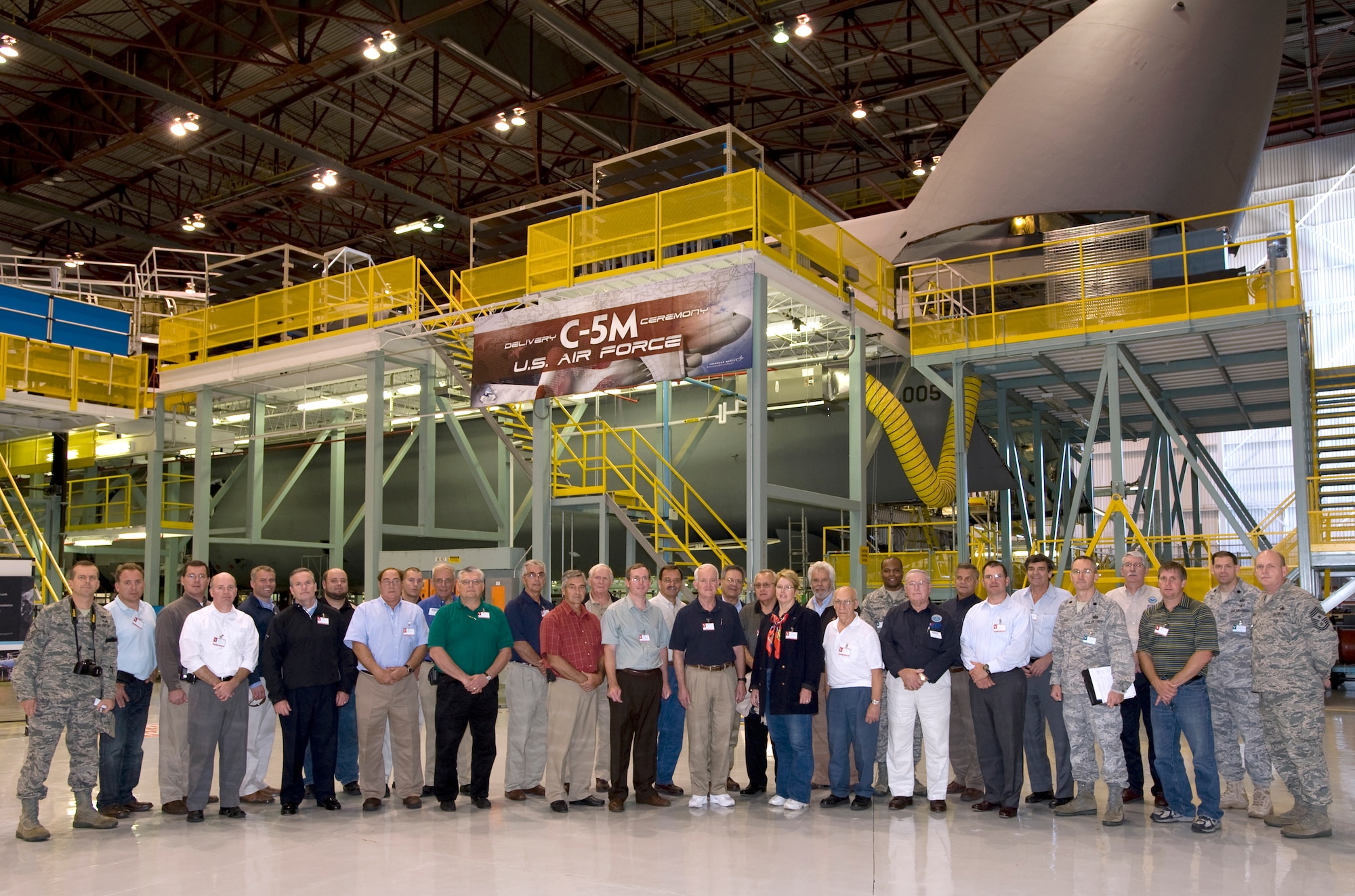 Westover civic leaders tours of C-130 and C-5 production lines at the Lockheed-Martin plant on Dobbins Air Reserve Base, Ga.  The group of employers and community leaders traveled from Westover to Dobbins Oct. 1-2 in order to gain a better understanding of what the Air Force Reserve does.  (Lockheed-Martin courtesy photo)